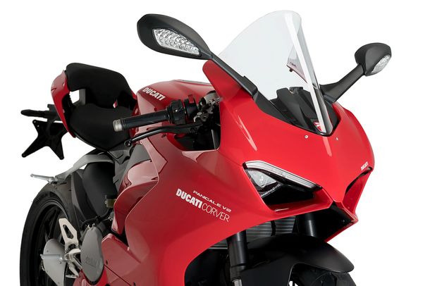 Windschild Puig R-Racer-Scheibe 400 x 275 mm mit ABE für Ducati Panigale V2, Panigale V4, Panigale V4S Bj. 2018 - 2024