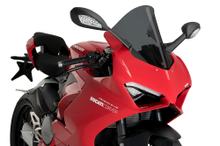 Pare-brise Puig bulle R-Racer 400 x 275 mm avec homologation ABE pour Ducati Panigale V2, Panigale V4, Panigale V4S année 2018 - 2024