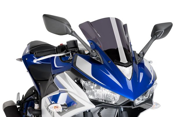 Windschild Puig Z-Racing-Scheibe mit ABE für Yamaha YZF-R3 Bj. 2015 - 2018