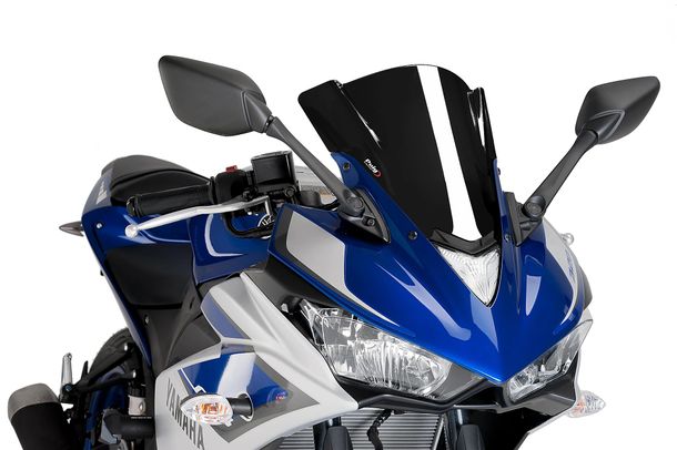 Windschild Puig Z-Racing-Scheibe mit ABE für Yamaha YZF-R3 Bj. 2015 - 2018
