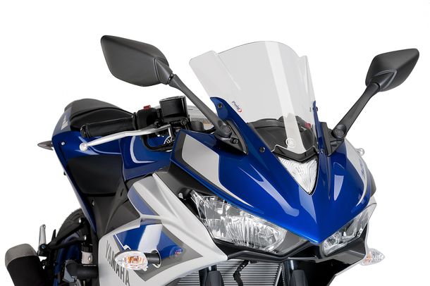 Windschild Puig Z-Racing-Scheibe mit ABE für Yamaha YZF-R3 Bj. 2015 - 2018