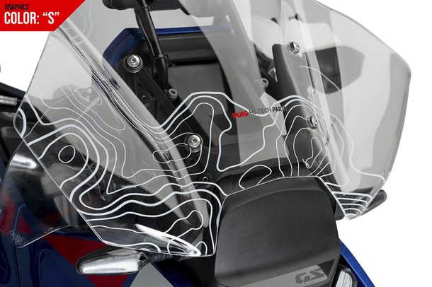 Windschild Puig Touring Plus Scheibe 620 x 526 mm mit ABE für BMW R1300GS Trophy, R1300GS Triple Black, R1300GS Bj. 2023 - 2026