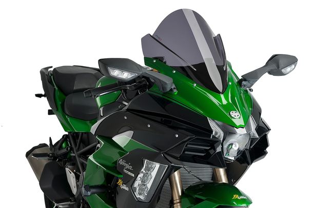 Windschild Puig Z-Racing-Scheibe 400 x 390 mm mit ABE für Kawasaki Ninja H2 SX, Ninja H2 SX SE Bj. 2018 - 2022