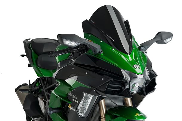 Windschild Puig Z-Racing-Scheibe 400 x 390 mm mit ABE für Kawasaki Ninja H2 SX, Ninja H2 SX SE Bj. 2018 - 2022
