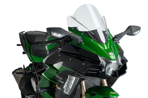 Windschild Puig Z-Racing-Scheibe 400 x 390 mm mit ABE für Kawasaki Ninja H2 SX, Ninja H2 SX SE Bj. 2018 - 2022
