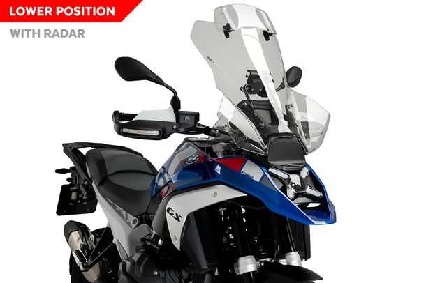 Windschild Puig Touring Plus Scheibe mit Visier 620 x 526 mm mit ABE für BMW R1300GS Trophy, R1300GS Triple Black, R1300GS Bj. 2023 - 2026