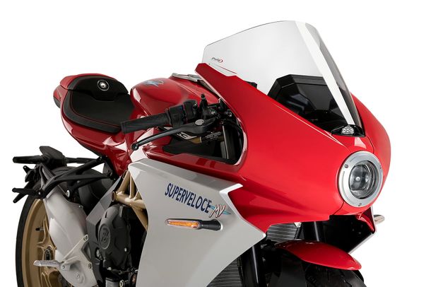 Windschild Puig R-Racer-Scheibe 415 x 395 mm mit ABE für MV Agusta Superveloce 800, Superveloce 800 S, Superveloce 800 ORO Bj. 2020 - 2025