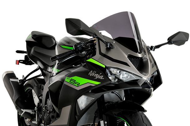 Windschild Puig R-Racer-Scheibe 338 x 345 mm mit ABE für Kawasaki ZX-6R Ninja Bj. 2024 - 2026
