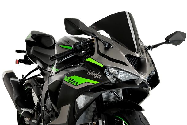 Windschild Puig R-Racer-Scheibe 338 x 345 mm mit ABE für Kawasaki ZX-6R Ninja Bj. 2024 - 2026