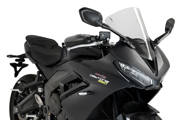 Windschild Puig R-Racer-Scheibe 395 x 310 mm mit ABE für Triumph Daytona 660 Bj. 2024 - 2025