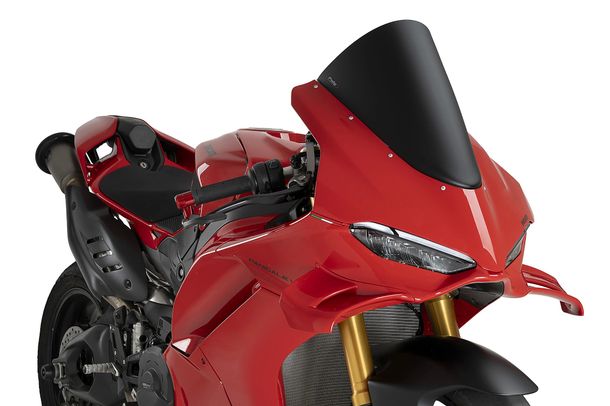 Windschild Puig R-Racer-Scheibe 385 x 280 mm mit ABE für Ducati Panigale V4S, Panigale V4R, Panigale V4 Bj. 2025 - 2026