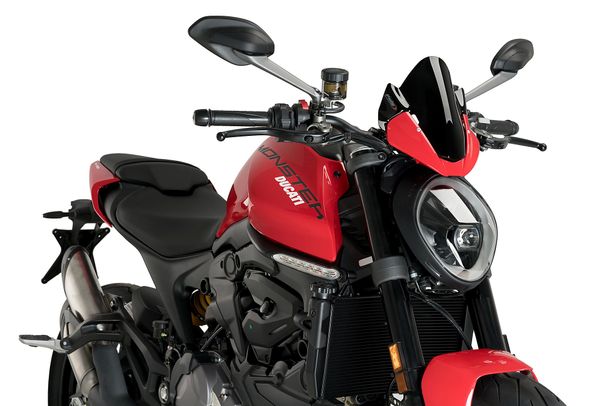 Windschild Puig Sportscheibe 215 x 240 mm mit ABE für Ducati Monster 937, Monster 937 Plus, Monster 937 SP Bj. 2021 - 2025