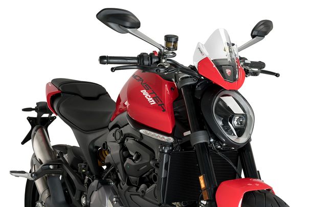 Windschild Puig Sportscheibe 215 x 240 mm mit ABE für Ducati Monster 937, Monster 937 Plus, Monster 937 SP Bj. 2021 - 2025