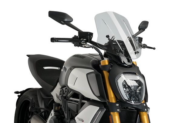 Windschild Puig New Generation Verstellbar mit ABE für Ducati Diavel 1260, Diavel 1260 S, Diavel 1260 Lamborghini Bj. 2019 - 2023