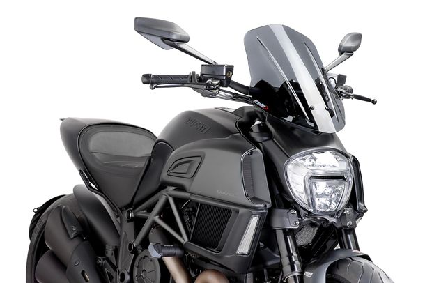 Windschild Puig New Generation Verstellbar mit ABE für Ducati Diavel, Diavel Carbon Bj. 2014 - 2016