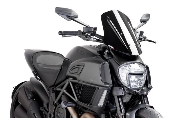Windschild Puig New Generation Verstellbar mit ABE für Ducati Diavel, Diavel Carbon Bj. 2014 - 2016