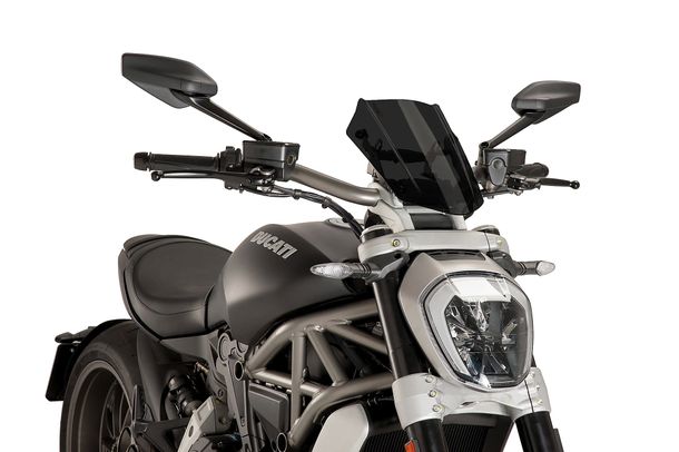 Windschild Puig New Generation Verstellbar mit ABE für Ducati X Diavel S, X Diavel, X Diavel Dark, X Diavel Black Star Bj. 2016 - 2024