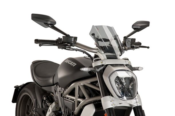 Windschild Puig New Generation Verstellbar mit ABE für Ducati X Diavel S, X Diavel, X Diavel Dark, X Diavel Black Star Bj. 2016 - 2024