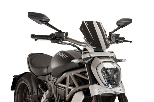 Windschild Puig New Generation Verstellbar mit ABE für Ducati X Diavel S, X Diavel, X Diavel Dark, X Diavel Black Star Bj. 2016 - 2024