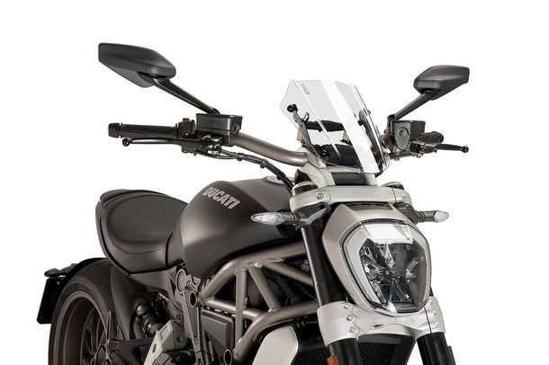 Windschild Puig New Generation Verstellbar mit ABE für Ducati X Diavel S, X Diavel, X Diavel Dark, X Diavel Black Star Bj. 2016 - 2024