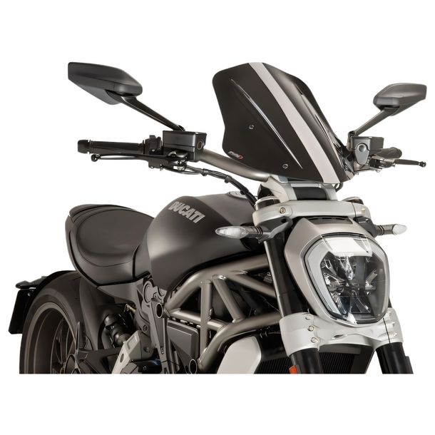 Windschild Puig New Generation Verstellbar mit ABE für Ducati X Diavel S, X Diavel, X Diavel Dark, X Diavel Black Star Bj. 2016 - 2024