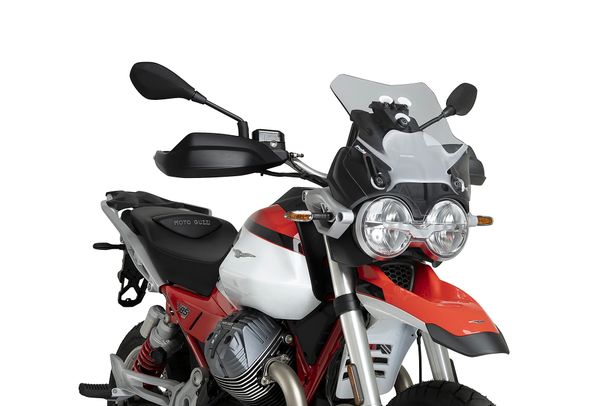 Windschild Puig Sportscheibe 385 x 355 mm mit ABE für Moto Guzzi V85 Strada, V85TT Travel, V85TT 850 Bj. 2024 - 2026