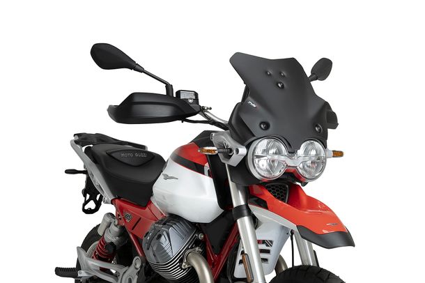 Windschild Puig Sportscheibe 385 x 355 mm mit ABE für Moto Guzzi V85 Strada, V85TT Travel, V85TT 850 Bj. 2024 - 2026