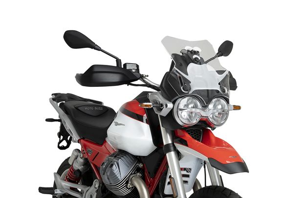Windschild Puig Sportscheibe 385 x 355 mm mit ABE für Moto Guzzi V85 Strada, V85TT Travel, V85TT 850 Bj. 2024 - 2026