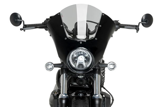 Windschild Puig Dark Night 470 x 460 mm mit ABE für Harley Davidson Nightster 975 Special Bj. 2023 - 2026