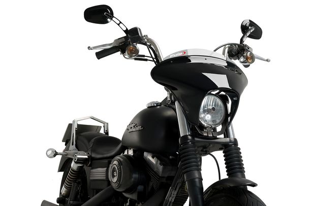 Windschild Puig Batwing SML Sport mit ABE für Harley Davidson Dyna Street BOB FXDB-I Bj. 2006 - 2017