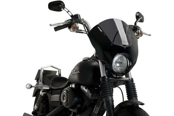 Windschild Puig Dark Night mit ABE für Harley Davidson Dyna Street BOB FXDB-I Bj. 2006 - 2017