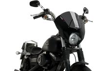 Windschild Puig Dark Night mit ABE für Harley Davidson Dyna Street BOB FXDB-I Bj. 2006 - 2017