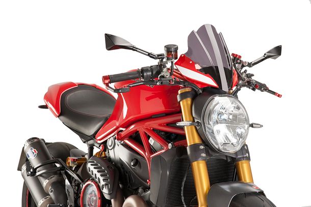 Windschild Puig Sportscheibe mit ABE für Ducati Monster 1200, Monster 1200 S, Monster 821, Monster 1200 R Bj. 2014 - 2020