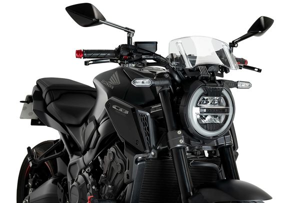 Windschild Puig Versatile Visier 130 x 300 mm mit ABE für Honda CB650R NEO Sports Cafe Bj. 2019 - 2023