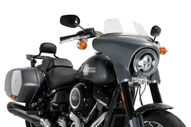 Windschild Puig High-Road Sport 223 x 400 mm mit ABE für Harley Davidson Softail Sport Glide Flsb Bj. 2018 - 2023