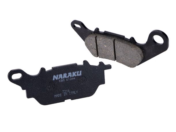 Bremsbeläge Naraku organisch für Voge SR1, Yamaha Crypton, Delight, N-Max, Tricity, Vity XC, XSR, YBR, YS