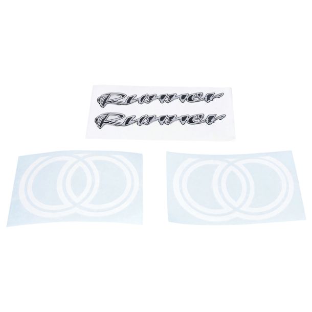 Aufkleberset 3D schwarz 4-teilig für Gilera Runner 50 / 125 / 180
