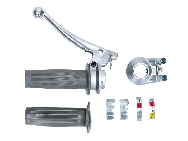 Schaltgriffarmatur komplett 2-Gang / 3-Gang grau für Puch, Sachs, Zündapp