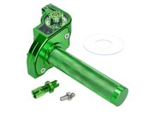 krátký plynový grip zelený CNC pro 22mm řídítka pro moped, moped