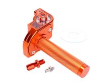 krátkodobyý plynovýá rukojeť oranžová CNC pro 22mm řídítka pro mofa, moped