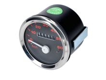 Tachometr 60km/h 60mm černý/červený úĎelník pro moped/moped
