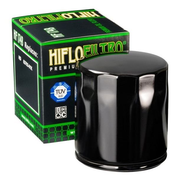 Ölfilter Hiflo schwarz glänzend HF174B für Harley Davidson VRSCA V-Rod VR1 VRSCD Night-Rod VRSCDX Special 1130 ccm Bj. 2002 - 2010