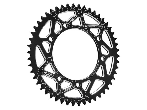 Kettenrad Voca CNC 50 Zähne 420 schwarz für Derbi Senda, Rieju MRT, Peugeot XP6