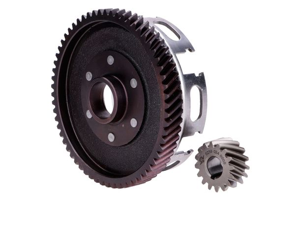 Kupplungsgehäuse mit Zahnrad Metall für Sachs 50/2, 50/3, 50/4, Hercules, Miele, DKW, Rixe, KTM, Göricke
