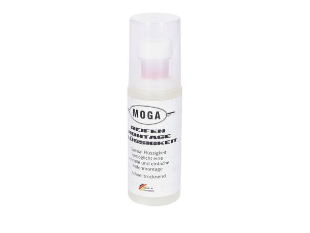 Flacone MOGA liquido per montaggio pneumatici 100ml per Hercules Prima M, MK, K, KX, Ultra, Hobby Rider, Zündapp GTS, KS, CS, CX, Hai, C 50, Combinette, Bergsteiger, R Z, Kreidler Florett, Flory, MF, MP, Simson Schwalbe, S, SR, KR, Puch Max