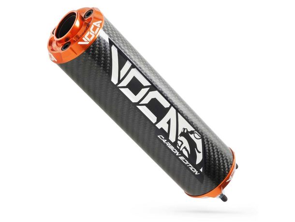 Endschalldämpfer VOCA Carbon - CNC Endkappe orange