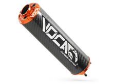 Silenciador final VOCA Carbon - tampa final CNC laranja