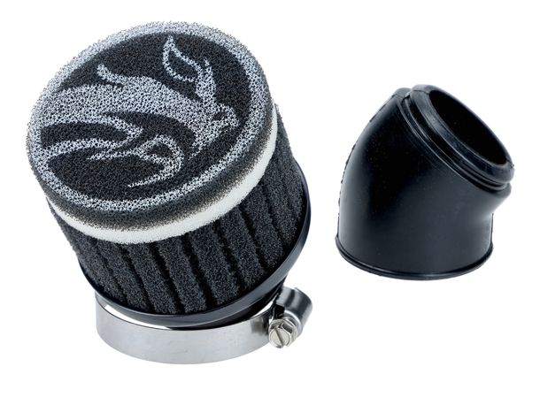 Luftfilter VOCA Race 48mm schwarz, weiß für PWK, Flachschieber-Vergaser