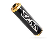 Endschalldämpfer VOCA Alu schwarz - CNC Endkappe gold