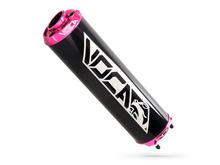 Endschalldämpfer VOCA Alu schwarz - CNC Endkappe pink